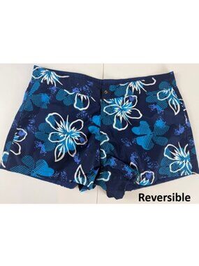 Isabella Surfing Reversible Board Shorts Floral Blue Women's Large Swim Shorts